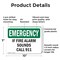 Signmission If Fire Alarm Sounds Call 911 Emergency Sign, Plastic, 10in W x 7in L, 2PK OS-2PACK-EM-P-710-L-10393 - alternate 7